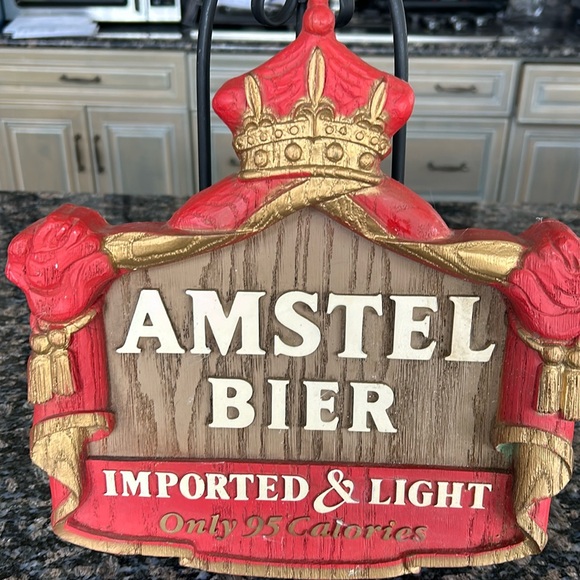 AMSTEL CROWN-IMPORTED BIER VINTAGE BAR DISPLAY/ADVERTISEMENT - Picture 1 of 5